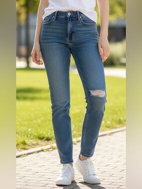 Rag & Bone High Rise Ankle Skinny Jeans Pamela Distressed Size 24 NWT